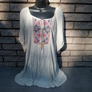 Live & Let Live Boho 2X Blouse Top Tunic Romantic